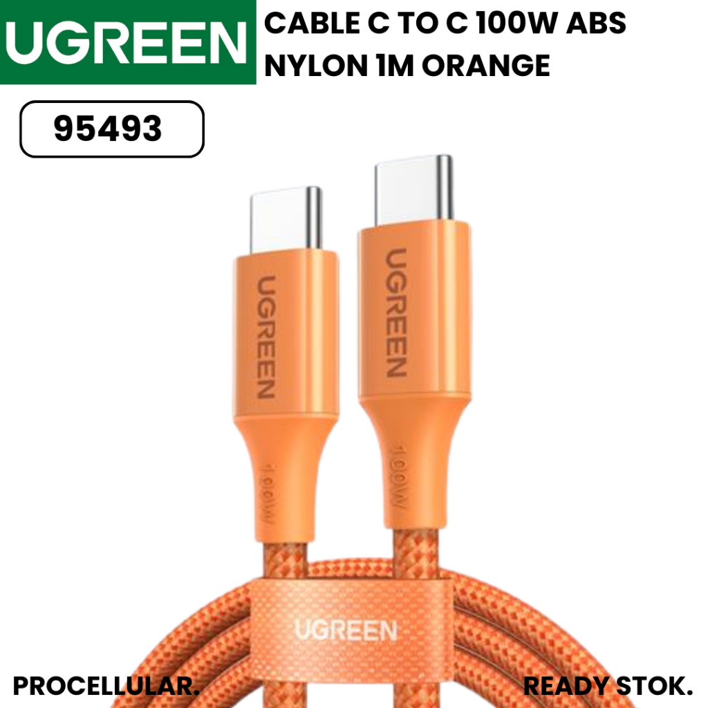 Ugreen สาย USBC เป็น USB C 100W ชาร์จเร็ว ABS ไนลอน 95493
