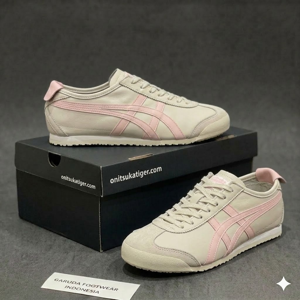 รองเท้า Onitsuka Cream Pink - รองเท้าผ้าใบลําลองสําหรับผู้ชายและผู้หญิง