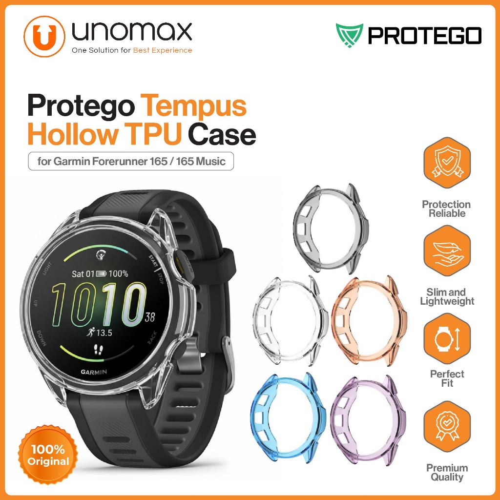 เคสนาฬิกา Garmin Forerunner 165 / 165 Music Protego Temple Hollow TPU Casing (PT-015)