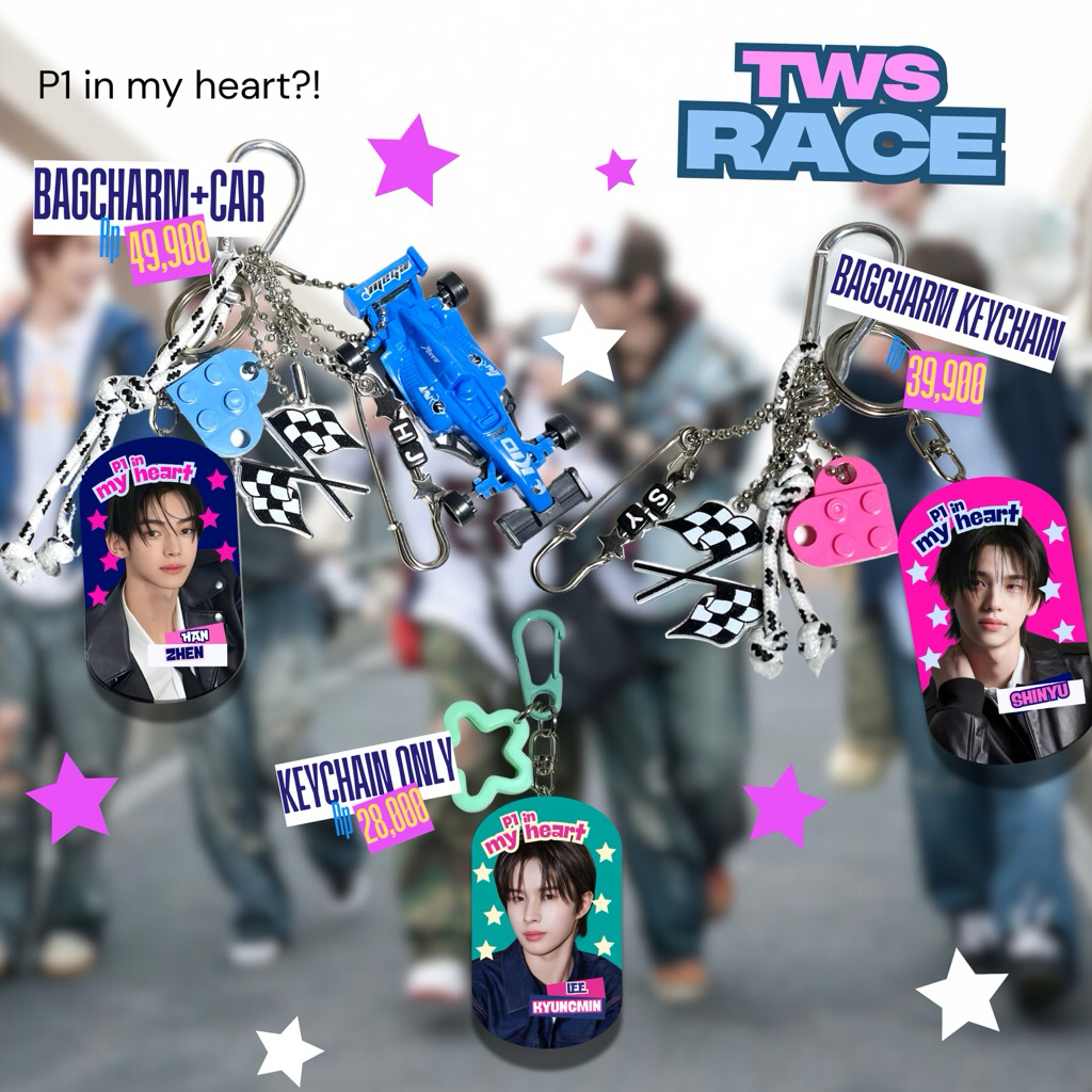 TWS RACE BAGCHARM KEYCHAIN F1 MILKYPURPLEE