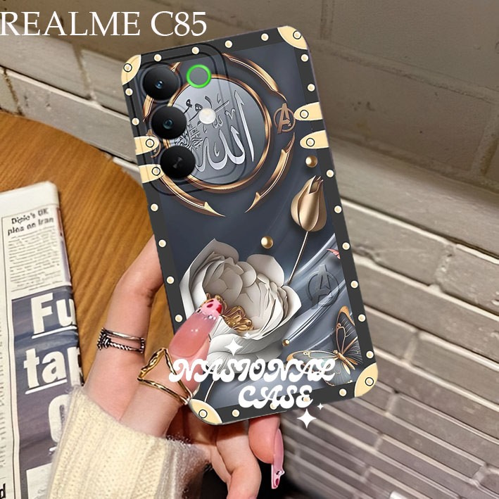 ปลอกยืดหยุ่นสําหรับRealme C85 4G/5G - 15X Softcase Procamera Silicon Flower Motif Cool Frameล่าสุด C