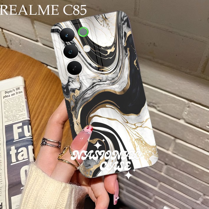 ProCamera สําหรับ Realme C85 4G/5G - 15X Softcase ProCamera Silicon Marble Motif Cool ล่าสุด Cool Cu