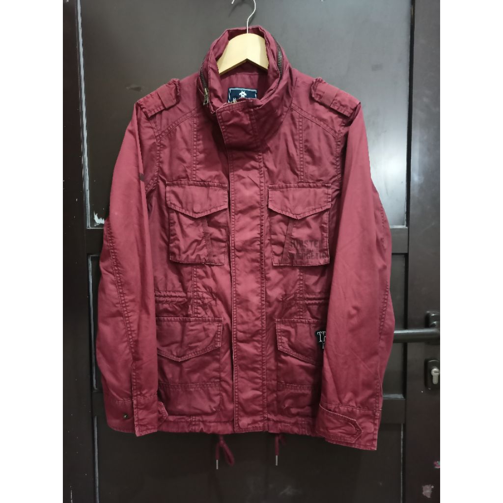 MERAH HENUS EDWIN BRAND MAROON TACTICAL PARKA JACKET SIZE S