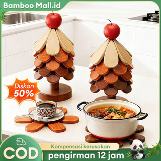 Alas Piring Alas Piring Bambu Alas Piring Dapur Coaster Tatakan Gelas Kayu Alas Piring Tebal