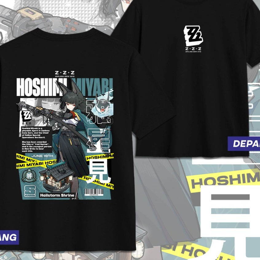 MIYABI ZZZ HOSHIMI MIYABI ZENLESS ZONE ZERO DB Unisex Distro อะนิเมะเสื้อยืดสําหรับผู้ชายและผู้หญิง