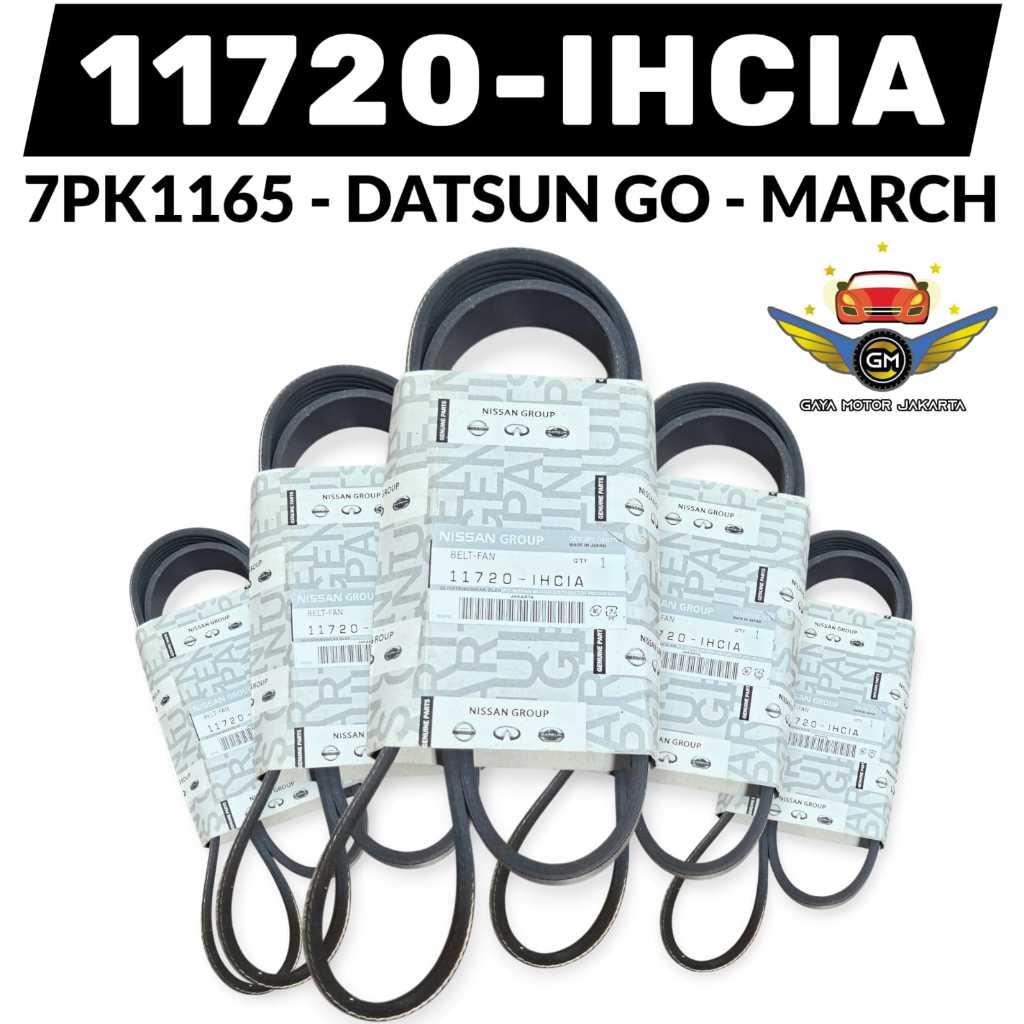 สายพานพัดลม 7PK1165 Nissan March - สายพานพัดลม Nissan March 1200cc - Datsun Go - Panca 11720-IHCIA