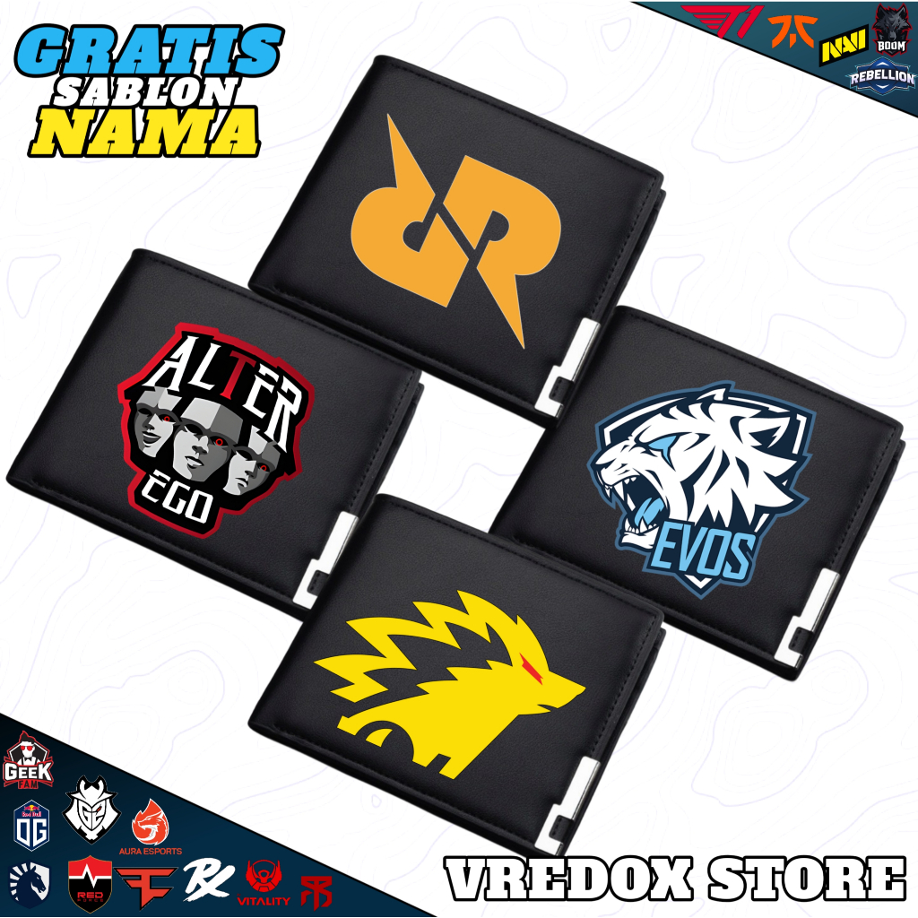 CHILDRENS AND ADULTS WALLETS TEAM PICTURES ML FF PUBG VALORANT RRQ EVOS ORGANIC ALTER EGO BTR GEEK D