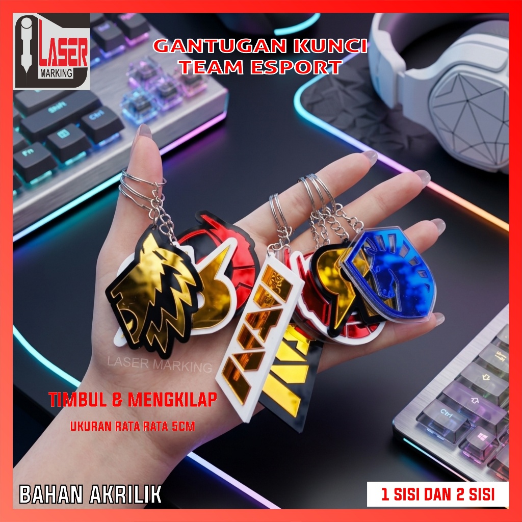 GUNDAN TEAM ESPORT KEYCHAIN MADE OF RAISED ACRYLIC MATERIAL CAN BE 1 ด้านข้างหรือ 2 ด้าน ESPORT KEYC