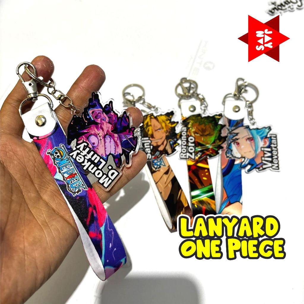 CUTE UNIQUE ONE PIECE LANYARD KEYCHAIN CUTE LUFFY LANYARD KEYCHAIN