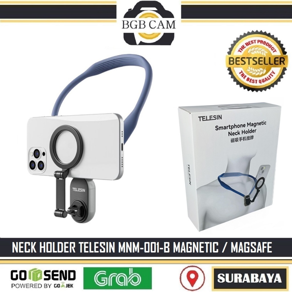 ที่วางคอ Telesin MNM-001-B Blue Magsafe / ที่ยึดแม่เหล็ก HP Telesin / สร้อยคอสมาร์ทโฟน