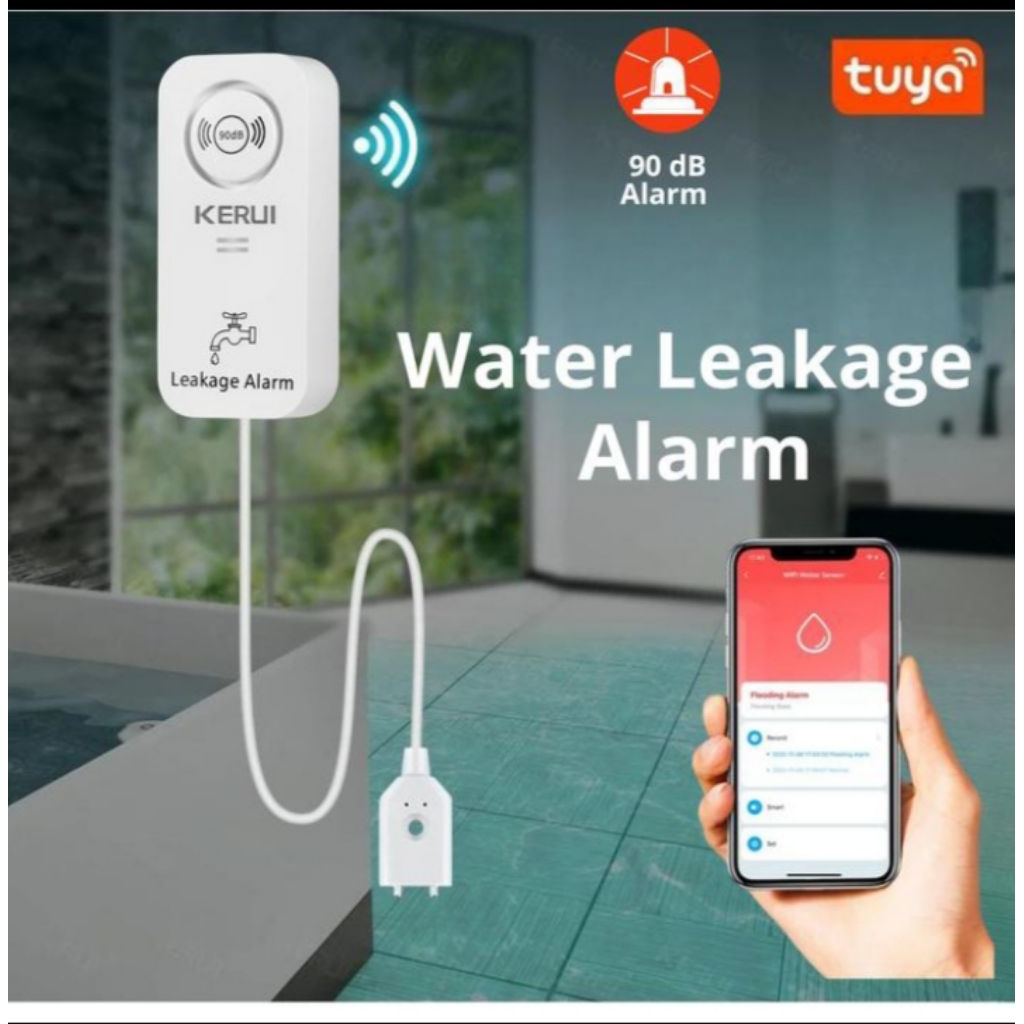 Kerui Tuya Flood Alarm การตรวจจับการรั่วไหลของน้ํา การตรวจจับน้ําท่วม