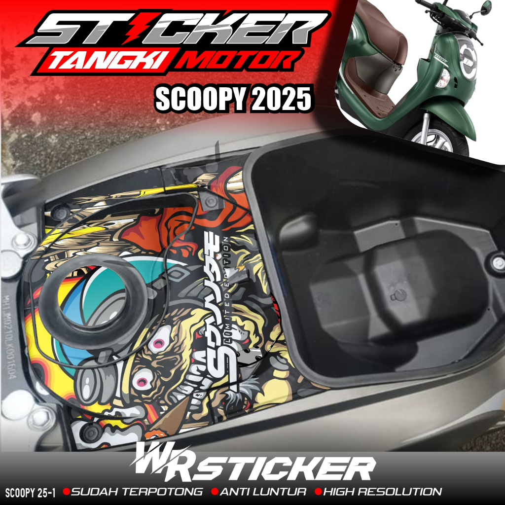 Scoopy New 2025 สติ๊กเกอร์ถังน้ํามันเชื้อเพลิง Scoopy Motorcycle Tank Sticker Anti-Fade แล้ว Cut WR