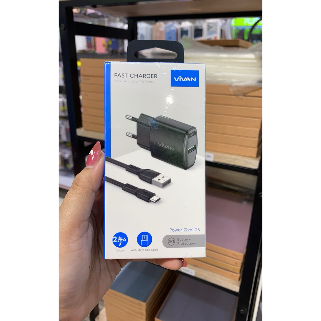 Vivan Charger Power Oval 2S 2.4A Fast Charger