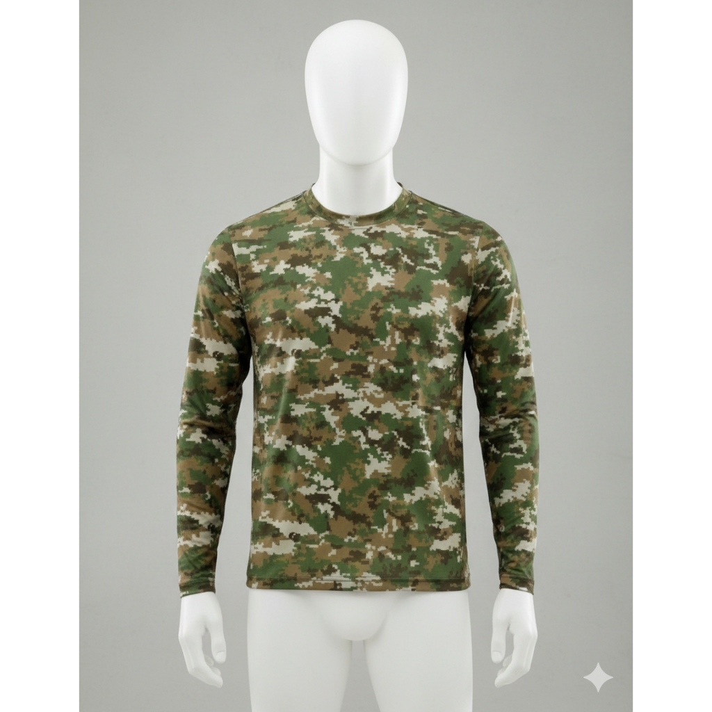 HLR เสื้อยืดลายพรางแห้ง tni sage แขนยาวสีเขียว