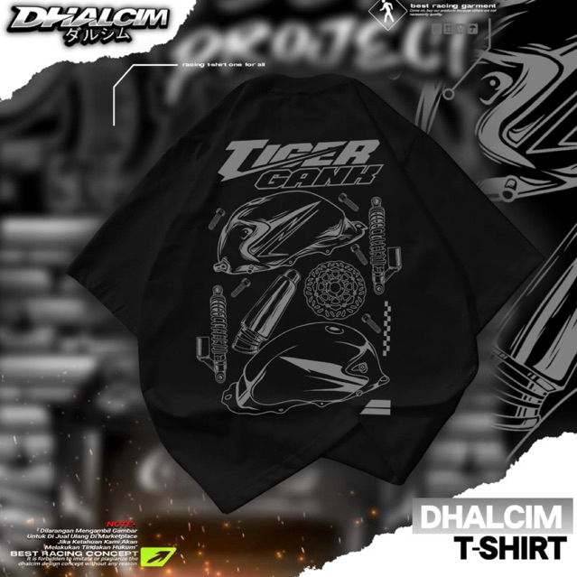เสื้อยืด TIGER GANK DISTRO FUL COTTON 24S, เสื้อยืด TIGER GANK RACING, เสื้อยืด TIGER RACING, เสื้อย