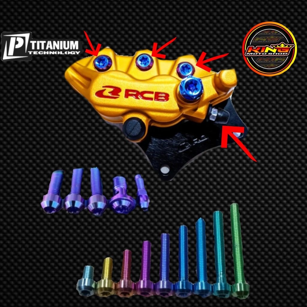 RCB caliper Bolt หนึ่งชุด 4 ชิ้น pnp all RCB titan gr5 calipers original vietnam