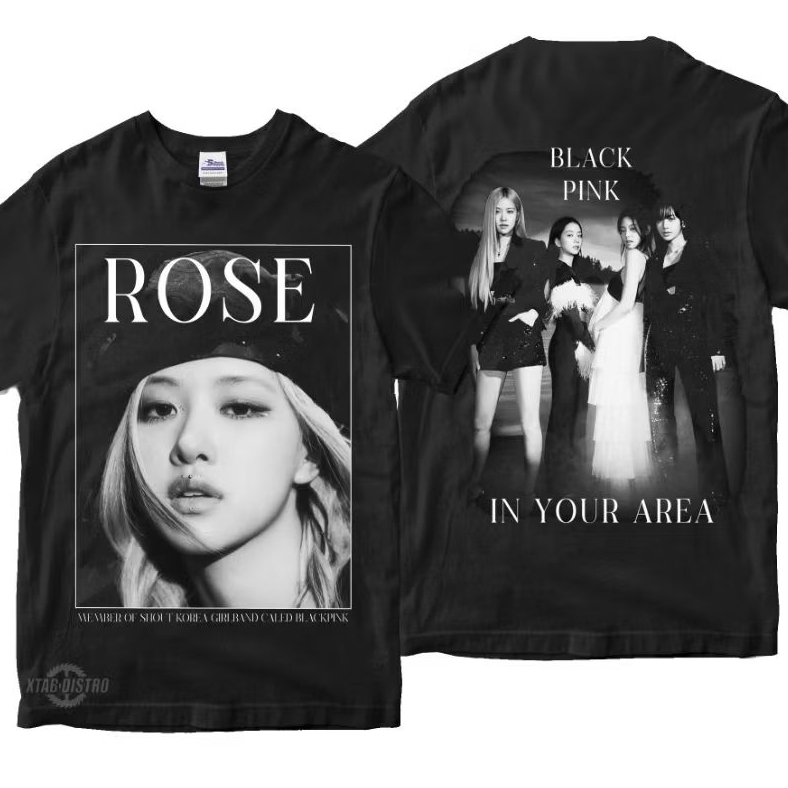 เสื้อยืด ROSE kpop สีชมพูในตัว plastisol xtab distro