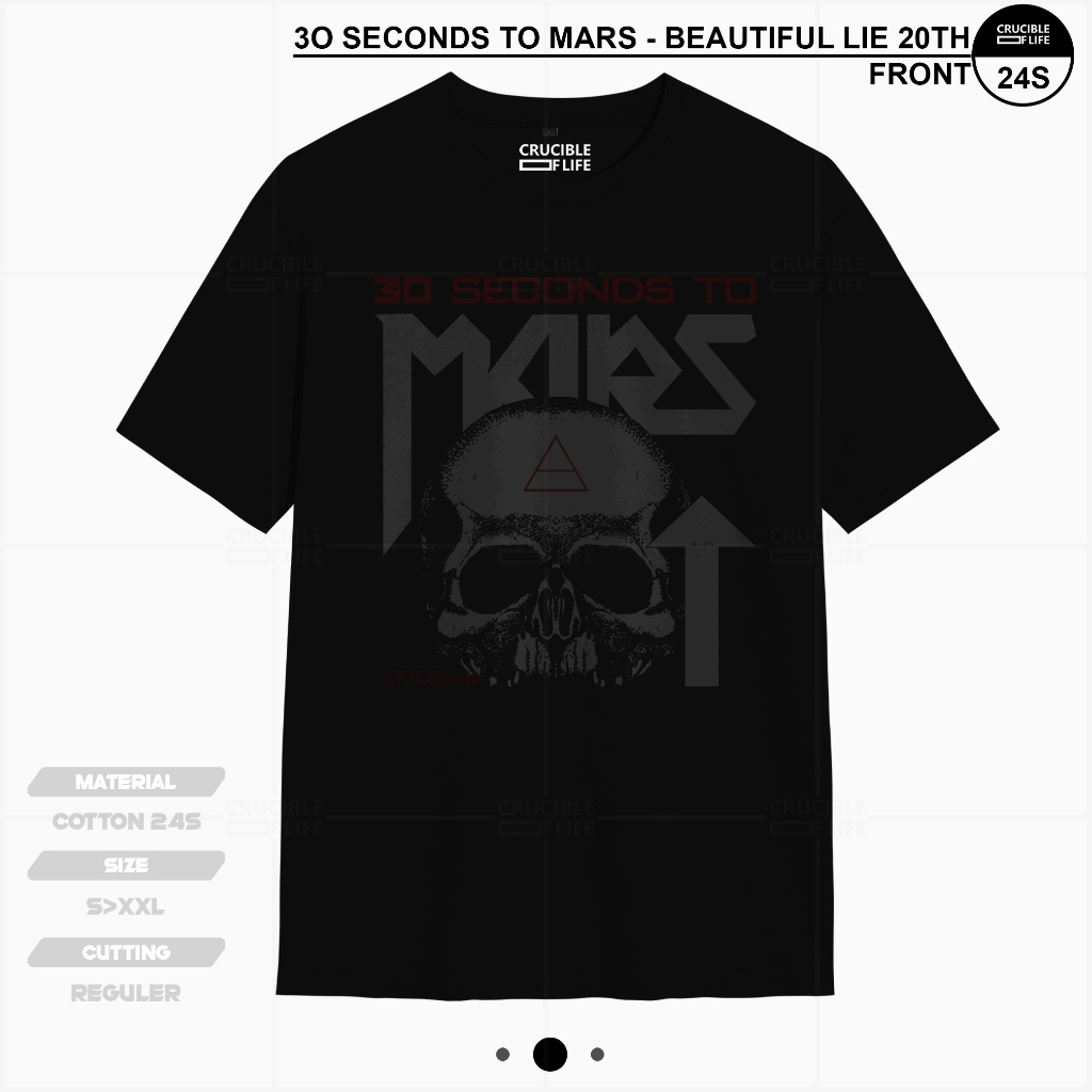 CrucibleOfLife TSHIRT BAND THIRTY SECONDS TO MARS 20th Anniversary 30 STM "Beautiful Lie" ปกติ