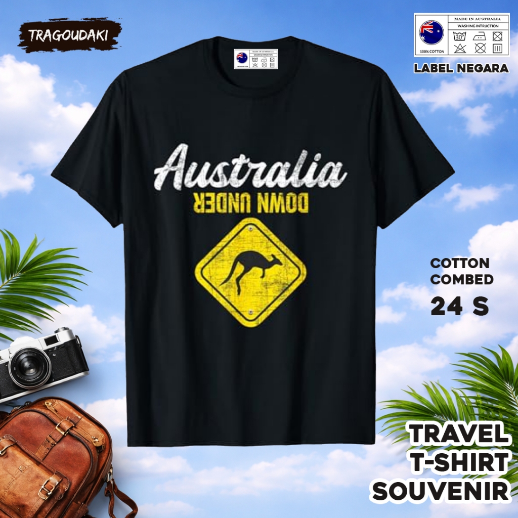 เสื้อยืดของที่ระลึก AUSTRALIA AUSTRALIA เสื้อผ้าของที่ระลึก 17 Tag ทําจากผ้าฝ้ายหวี 24s