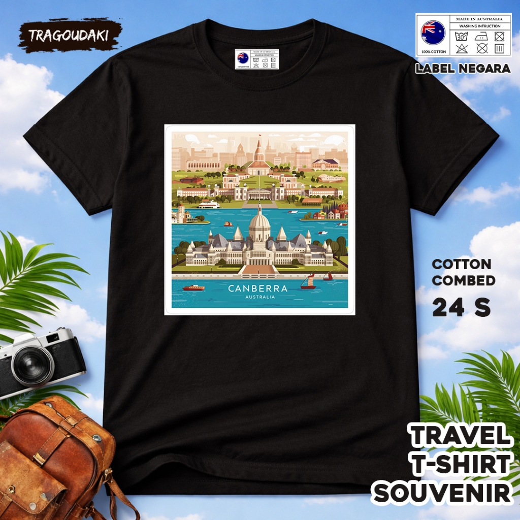 เสื้อยืดของที่ระลึก AUSTRALIA AUSTRALIA 38 Tag เสื้อผ้าของที่ระลึกทําจากผ้าฝ้ายหวี 24s