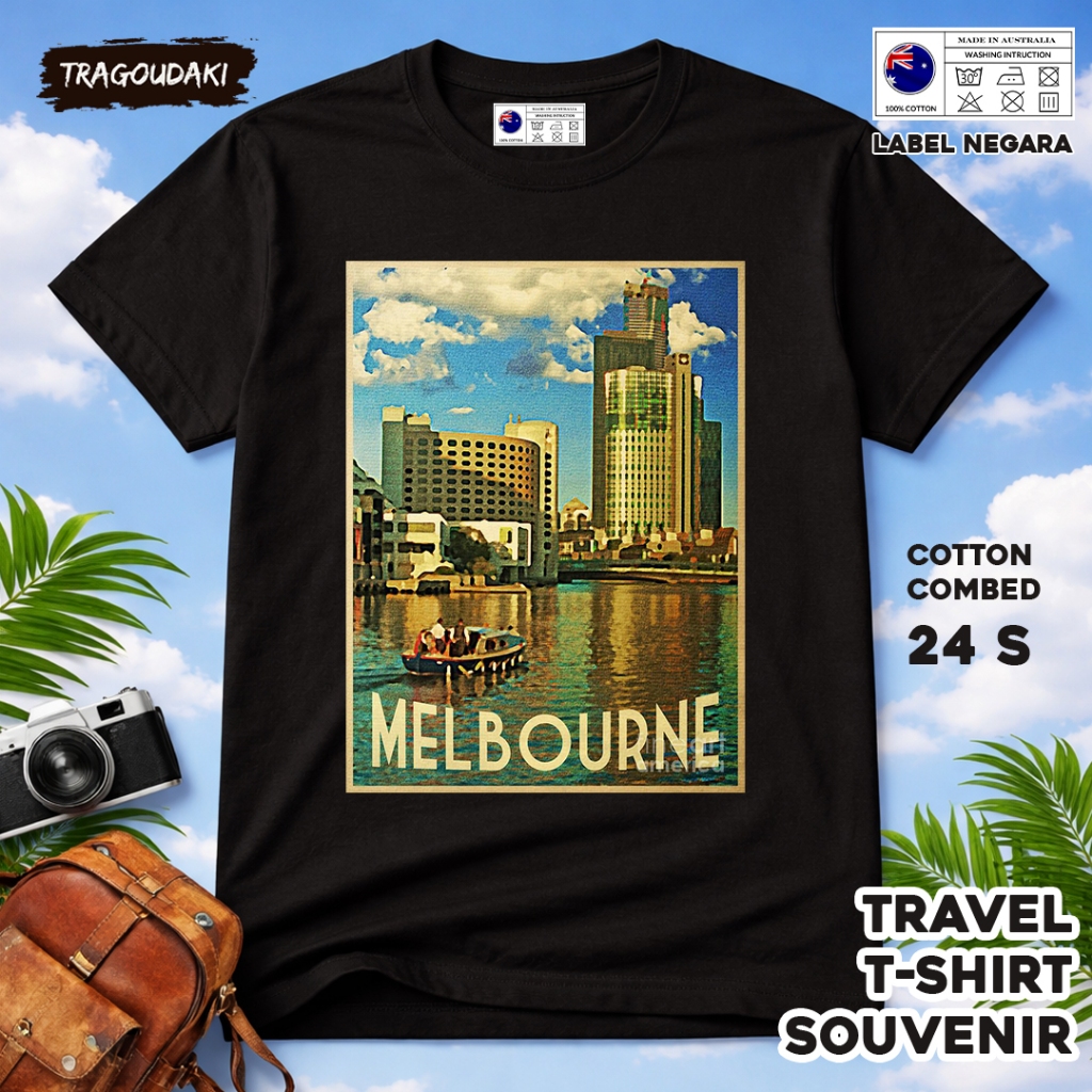 เสื้อยืดของที่ระลึก AUSTRALIA AUSTRALIA 41 Tag เสื้อผ้าของที่ระลึกทําจากผ้าฝ้ายหวี 24s