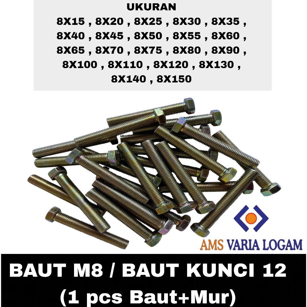 1 ชิ้นสีเหลืองหกเหลี่ยม M8 Nut Bolt (12 KEY) / M6 Bolt / Nut Bolt / M8 Nut Bolt ความยาว 15 MM ถึง 15