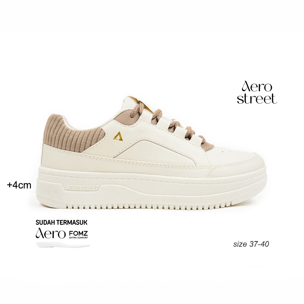 Aerostreet Olivia 37-40 Natural Light Brown - รองเท้าผ้าใบผู้หญิง