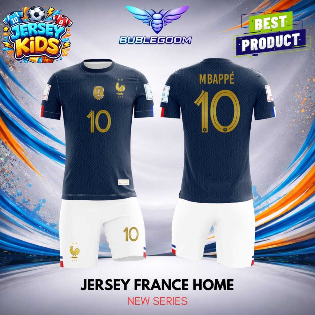 เสื้อฟุตบอลเด็ก Mbappe frc เสื้อฟุตบอลฟุตบอลโลกล่าสุด