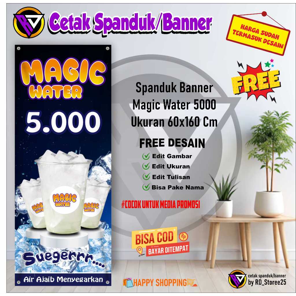 แบนเนอร์ Magic Water 5000 ขนาด 60x160 Cm