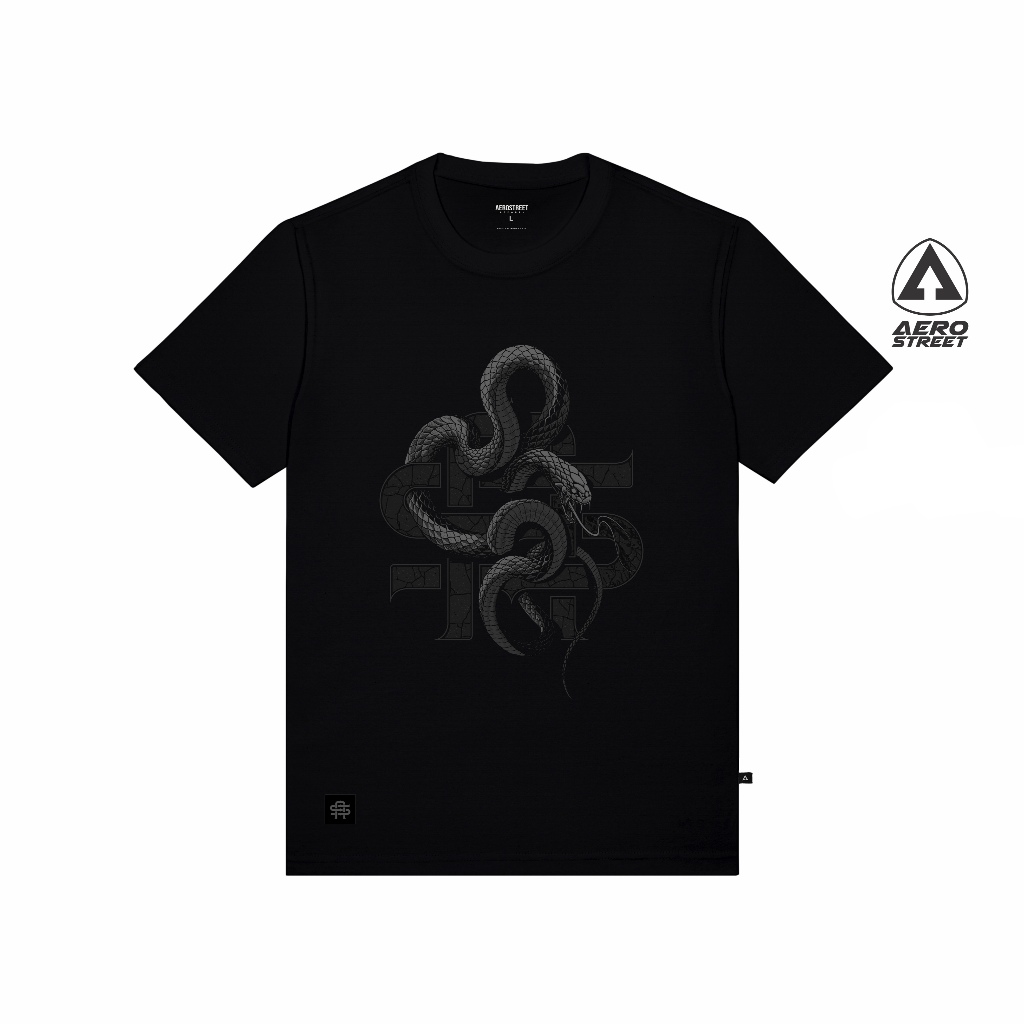 Aerostreet Mamba เสื้อยืดสีดําผู้ชายผู้ชายผ้าฝ้ายหวีเย็นไม่ร้อน