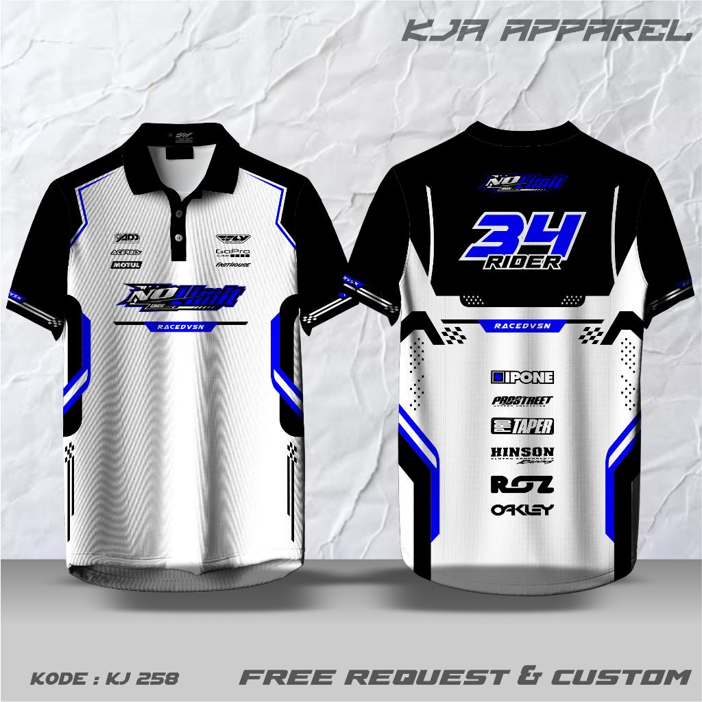 CUSTOM RACING JERSEY, REQUEST POLO COLLAR BUTTON V-NECK COLLAR O-NECK COLLAR, UNIT เสื้อยืด, FULLPRI