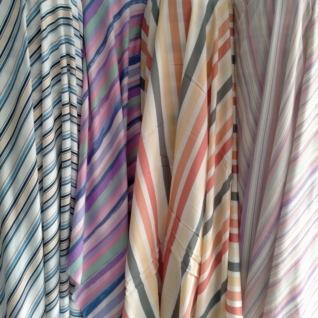 KATUN ผ้าคอตตอนเรยอน _Montif_Rayon ผ้าฝ้ายลายทาง motif_ราคาที่แจ้ง/ครึ่งเมตร (0.5 mtr)