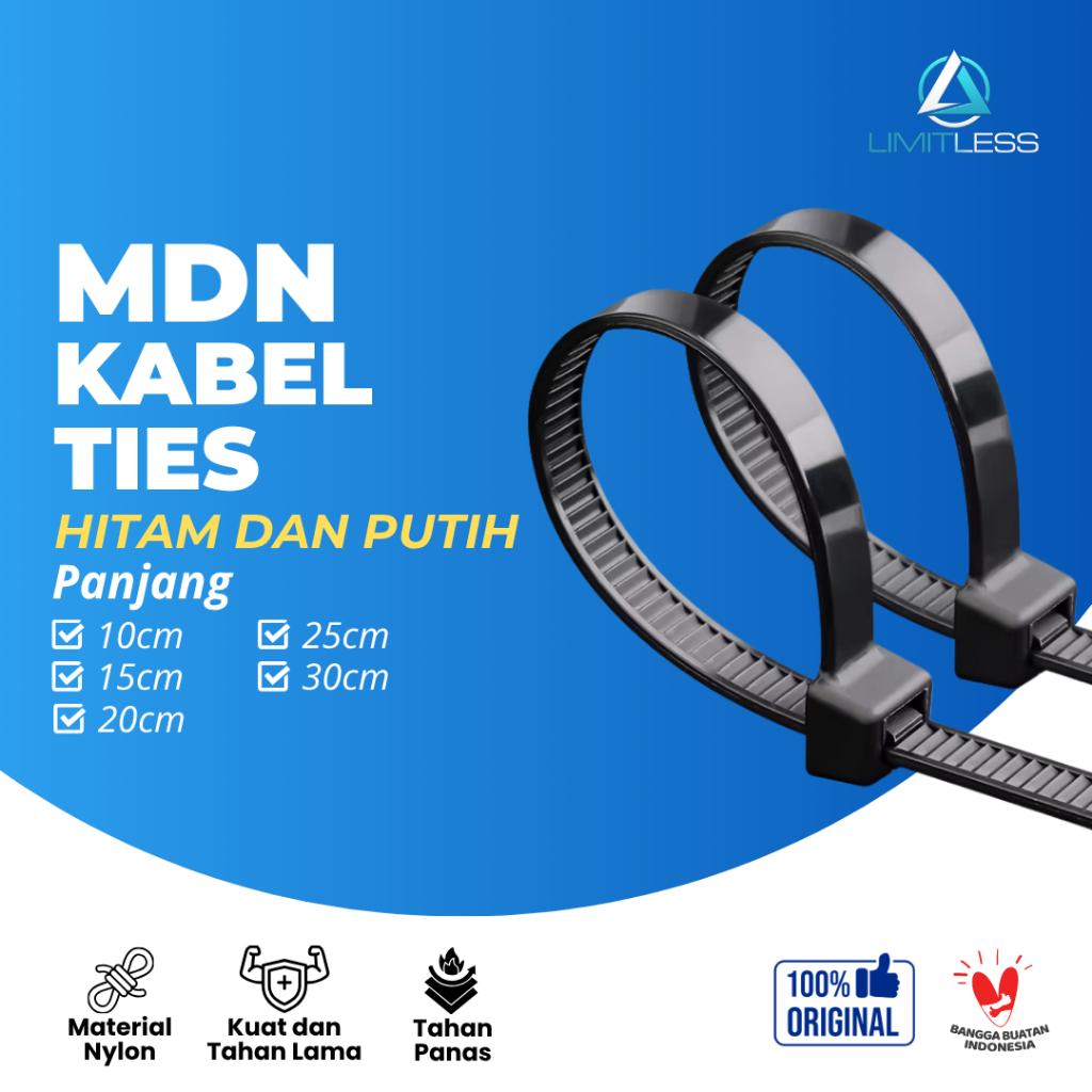 MDN Cable Ties Nylon PA66 เคเบิ้ลไทร์อเนกประสงค์ ทนความร้อนและแข็งแรง