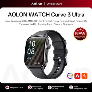 [New] Aolon Curve 3 Ultra Jam Smartwatch 60Hz Amoled 1.93-inci Tombol Kustom Tahan Air 1 ATM Telepon Bluetooth Pace Olahraga Pemantauan Tidur Smart Watch Pria Strava