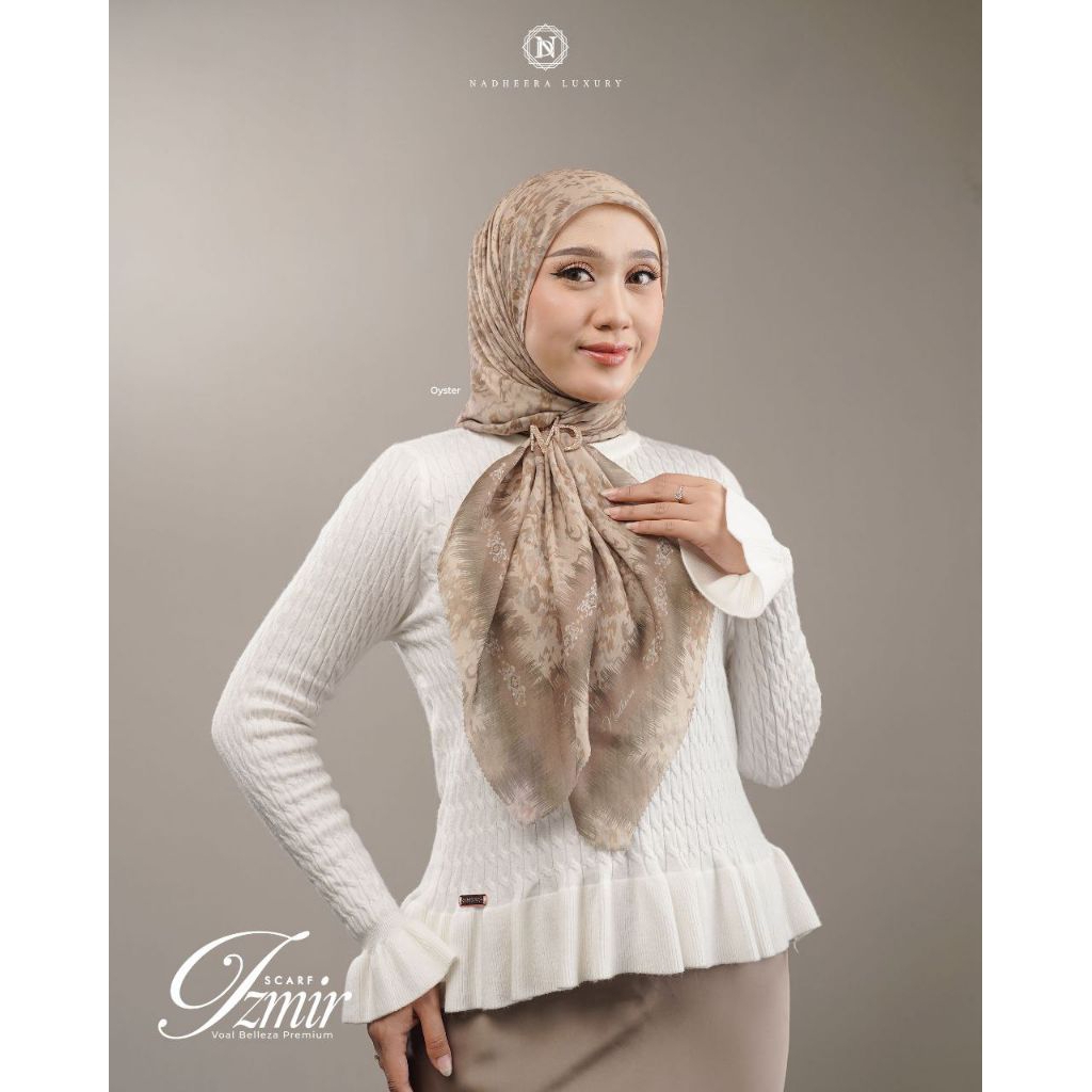 IZMIR SCARF VUAL PATTERN ใหม่ล่าสุด NADHEERA LUXURY• voAL SCARF BEAUTIFUL MOTIF•