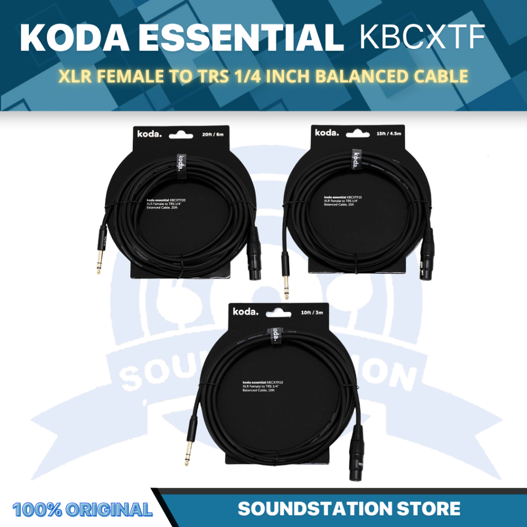 Koda essential KBCXTF XLR Female to TRS 1/4 นิ้ว Balanced Cable - สาย XLR TRS