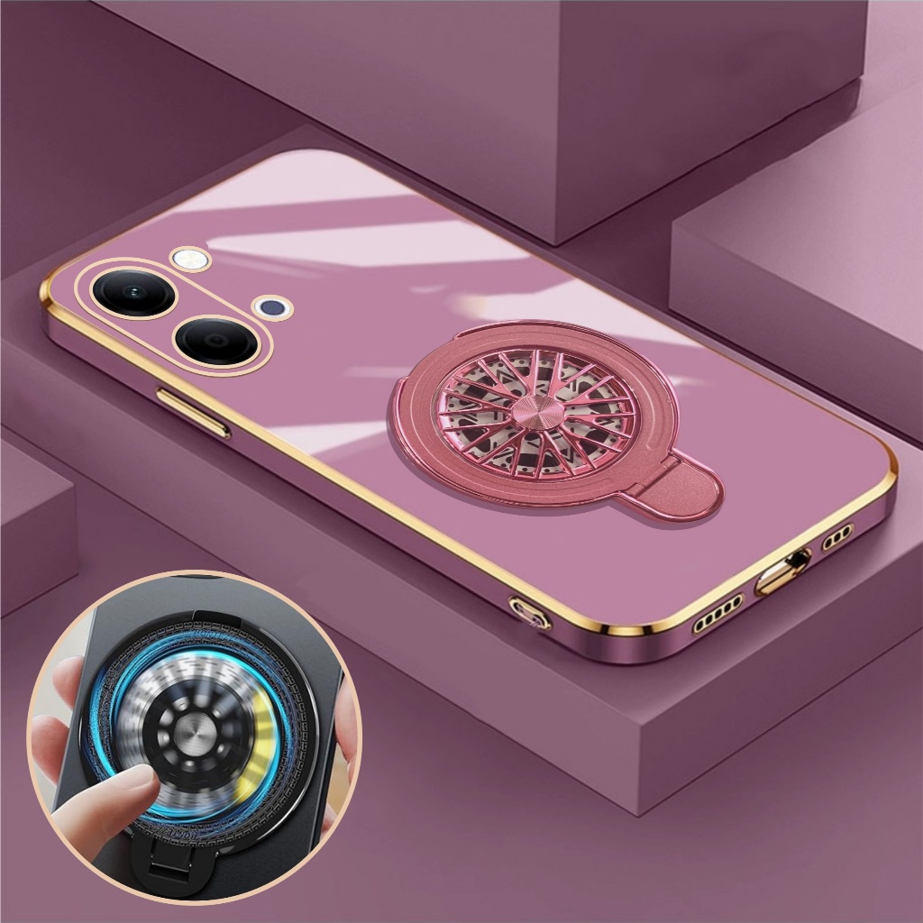 Vivo Y05 Soft Case Ring Gyroscope Spinner Magnetic Holder Premium