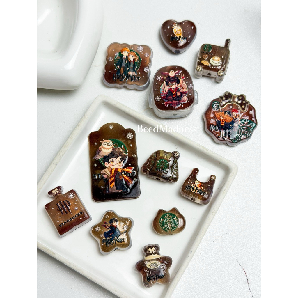 GANTUNGAN ลูกปัดอะคริลิค 5 ชิ้นและ 10 ชิ้น Gado-gado Glow In the Dark (GID) DIY สร้อยข้อมือลูกปัดอะค