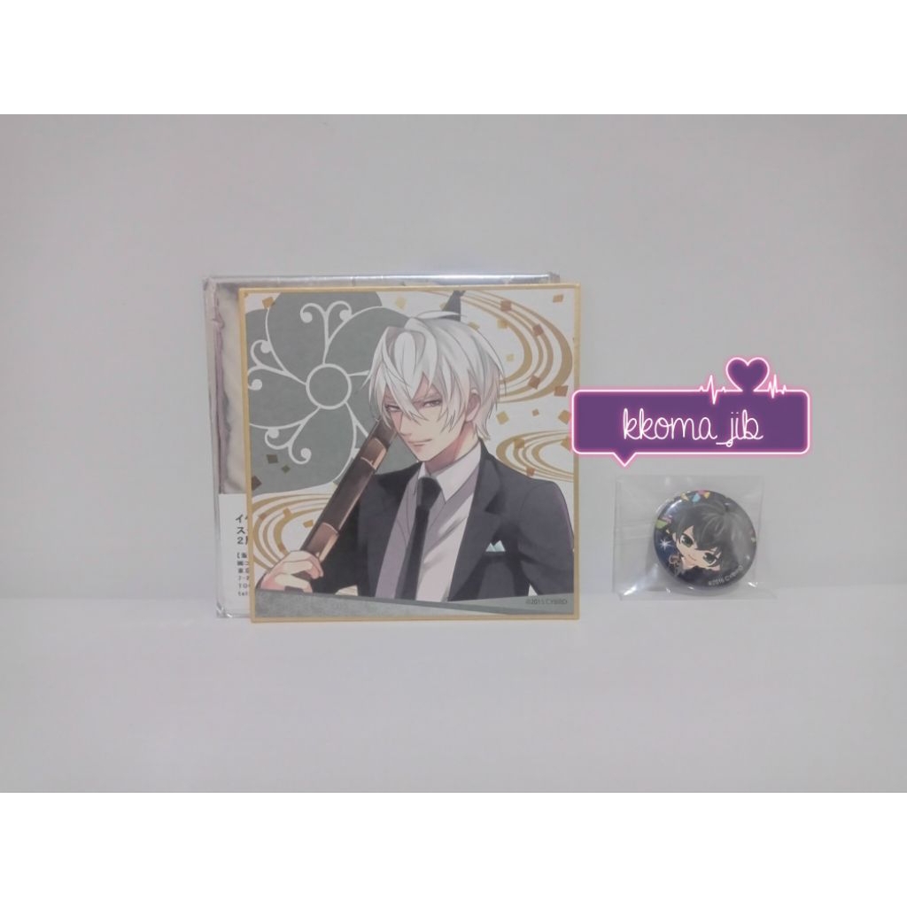 Cybird Ikemen Sengoku Mitsuhide Akechi Shikishi Stand & Ikemen Revolution Ray Blackwell Pin