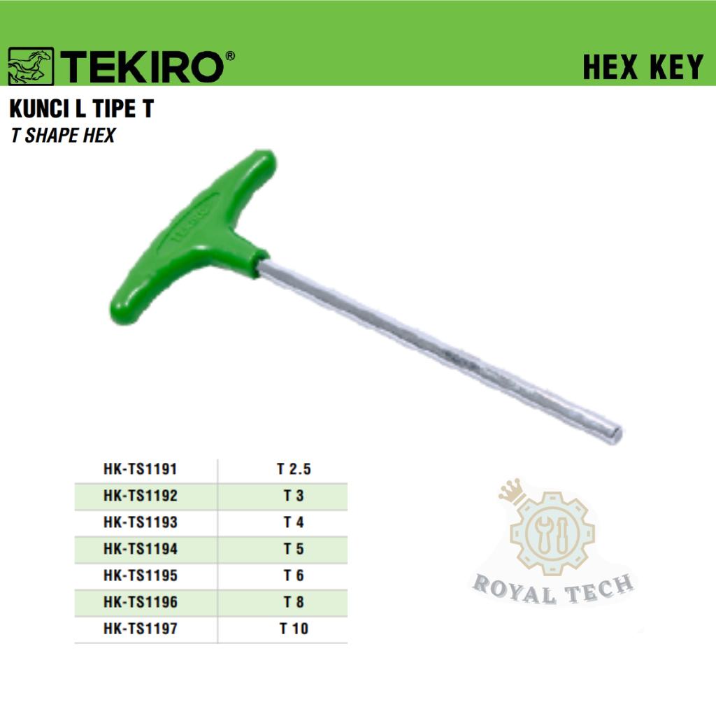 Tekiro Original T Handle Hex Key Allen Key Strong ความแม่นยําสูงป้องกันสนิม