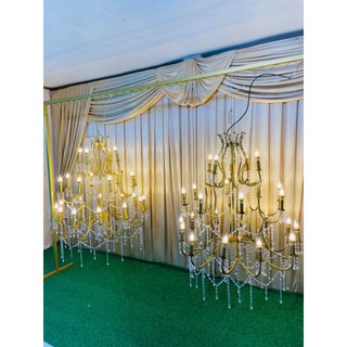 TERBARU LAMPU GANTUNG CHANDELIER STAINLESS, PRODUK LOKAL 24 LED LAMPU