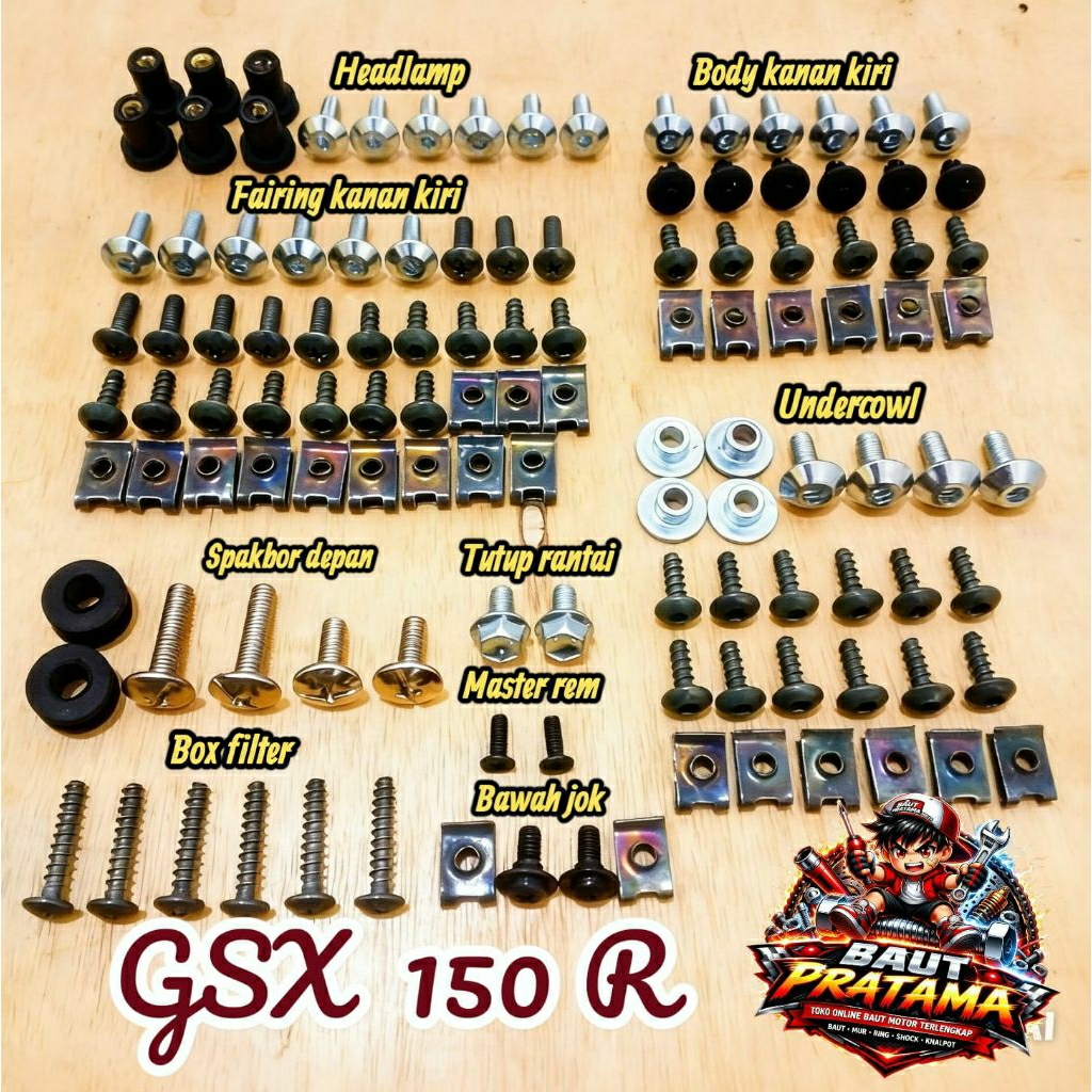 สลักเกลียวตัวถังครบชุดสําหรับรถมอเตอร์ไซค์ GSX 150 R