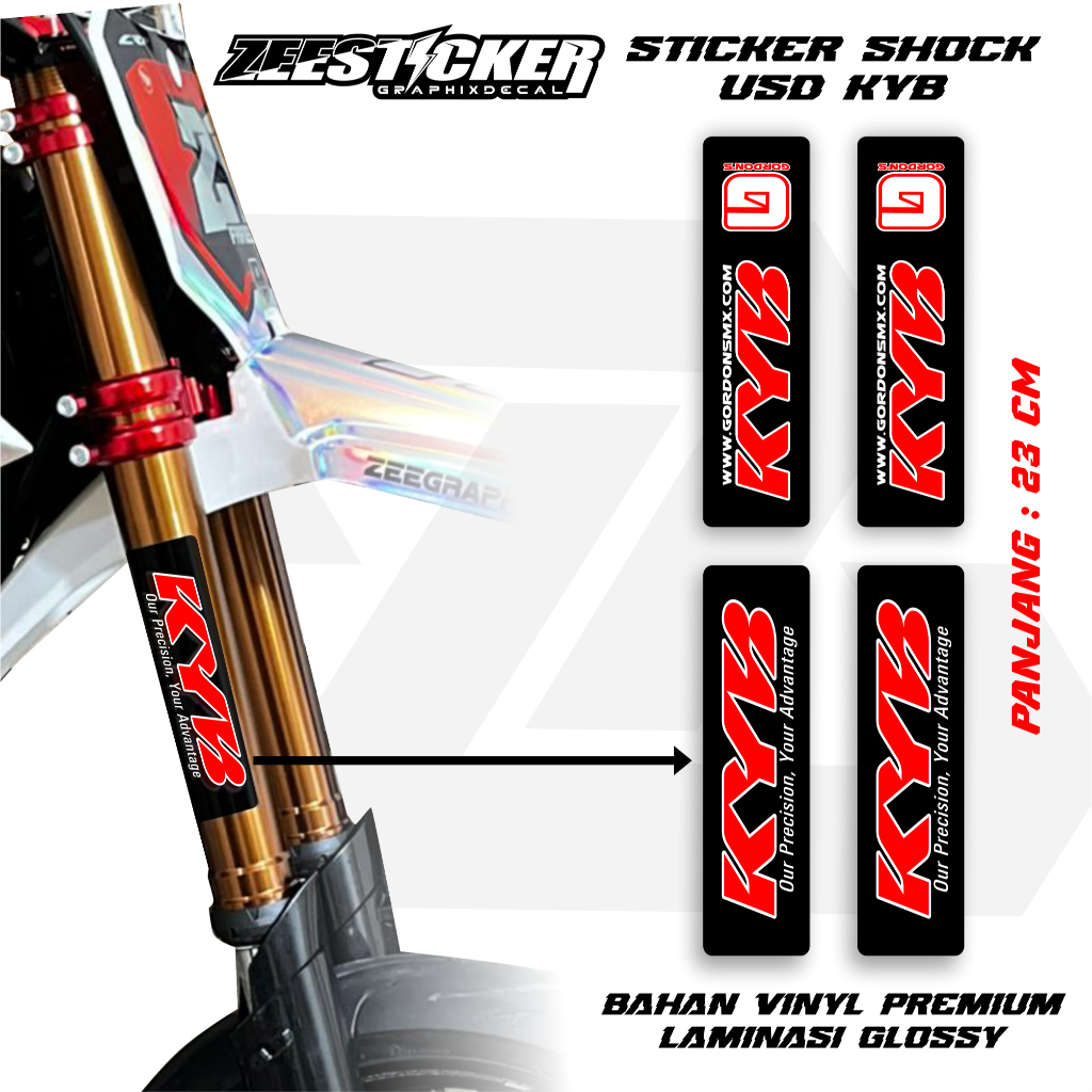 USD KYB SHOWA WP SHOCK สติ๊กเกอร์ 23 CM LENGTH โดย ZEESTICKER