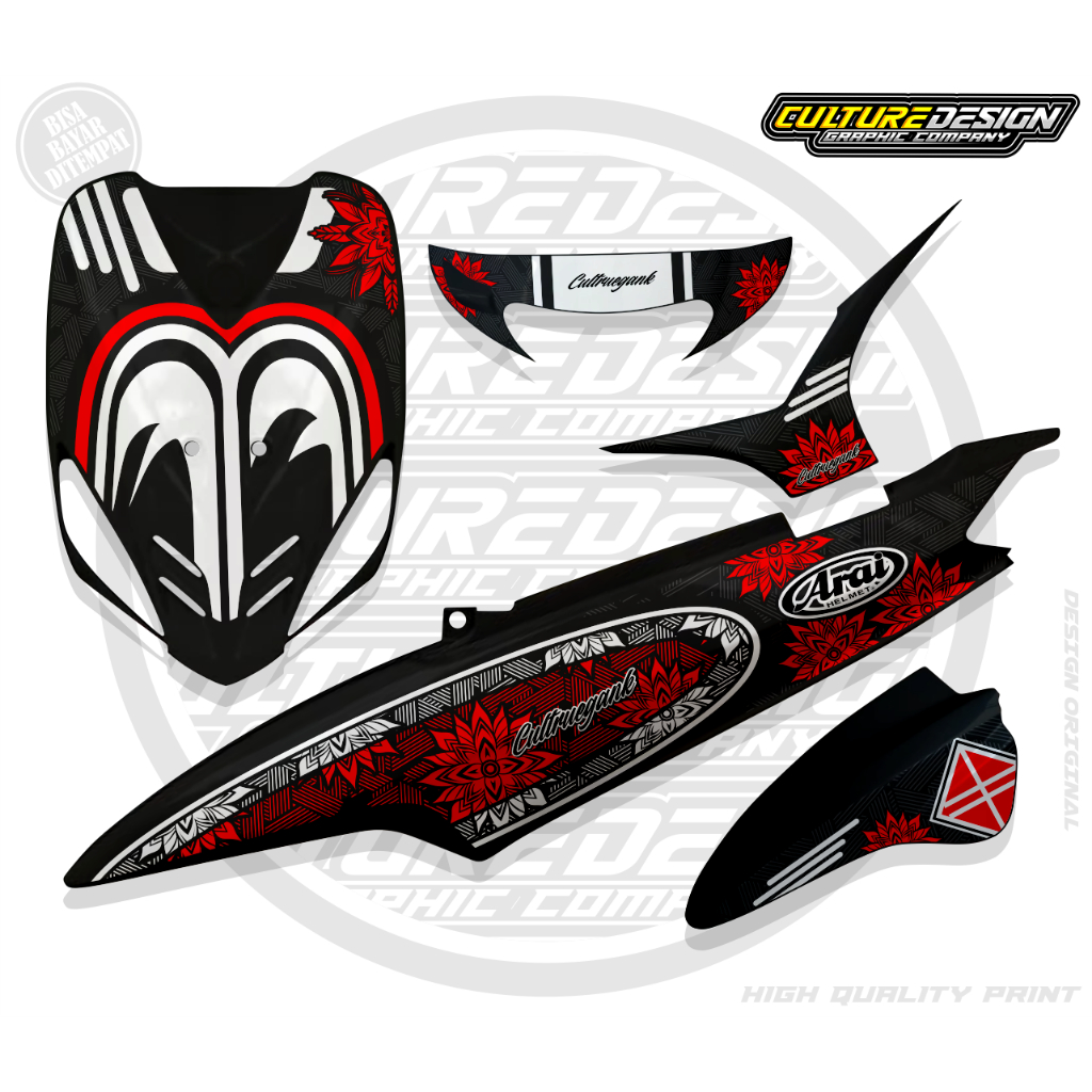 สติ๊กเกอร์แถบใส Variation Mio Lama Cool ARAI Motif มีหลายสี