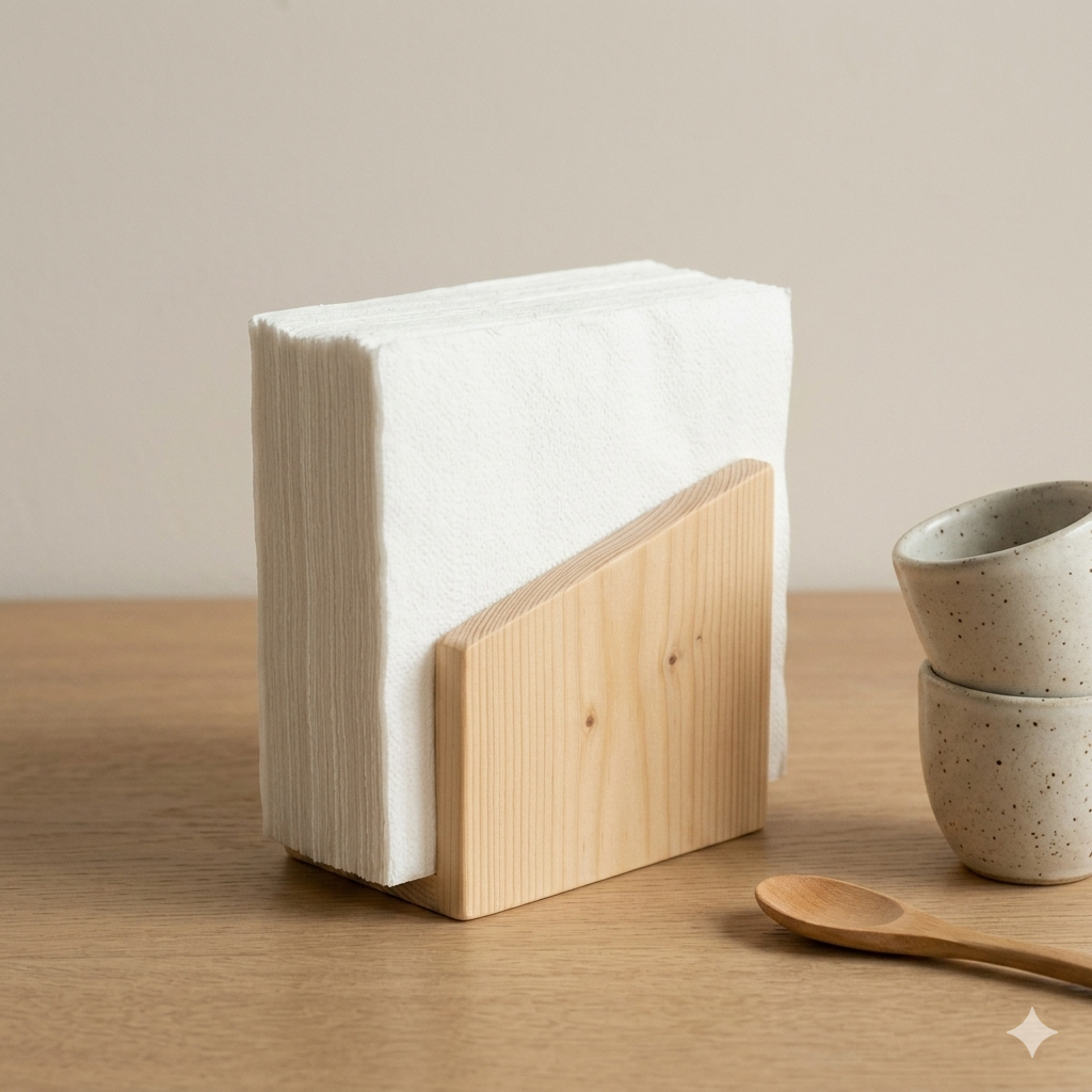 ที่ใส่ทิชชู่ กล่องเก็บของ Pine Knicks Decor กล่อง 1 ชั้น 11x11x8cm 500gr