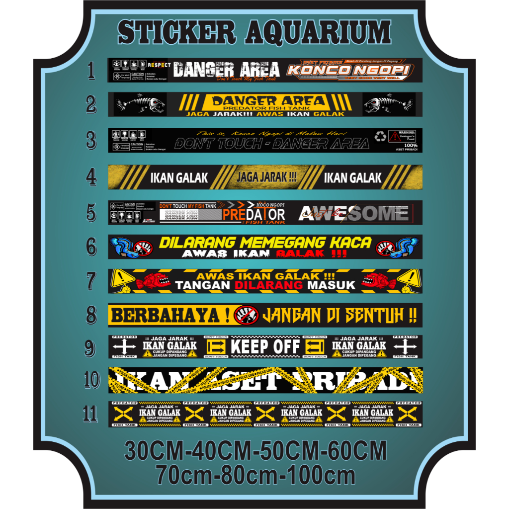 FIERCE FISH สติ๊กเกอร์ AQUARIUM / สติ๊กเกอร์ปลา PREDATOR กันน้ํา