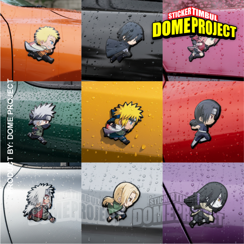 NARUTO RUN CHIBI RAISED สติ๊กเกอร์ยืดหยุ่นกันน้ํา RESIN EMBLEM