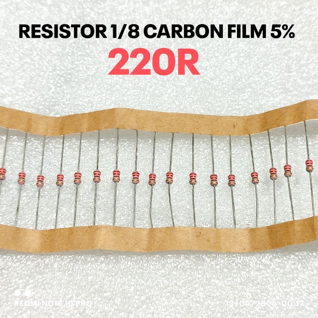 (10 ชิ้น) 1/8W 1/8WATT 220R 220 OHM CF 5% ROHS RESISTOR