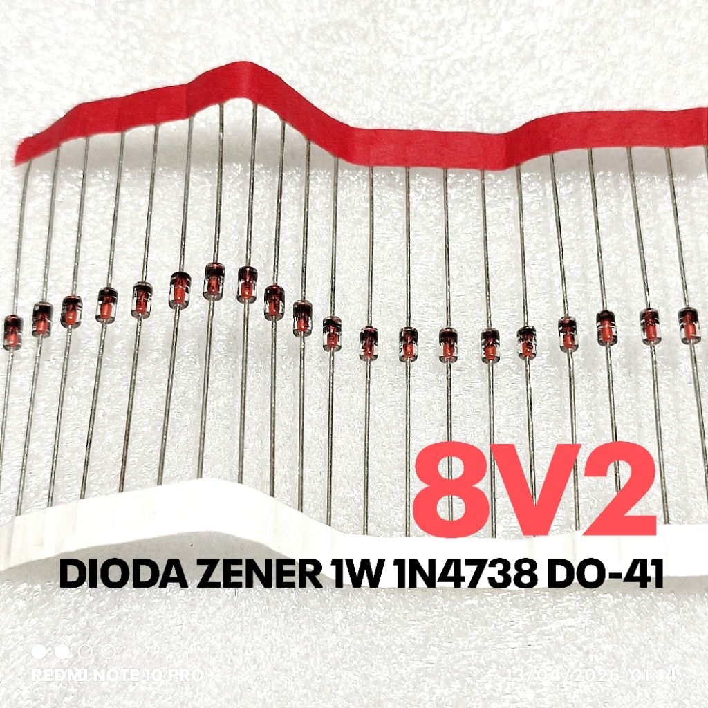 (10 ชิ้น) ZENER DIEDE 1W 1WATT 8V2 8.2V 8.2 V DIEDE 1N4738A 1N 4738A IN4738A IN 4738A DO-41 ST