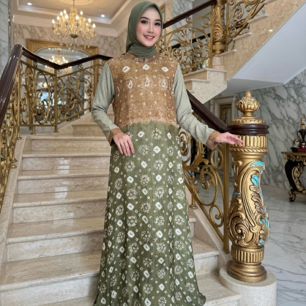 HANDMADE JUMPUTIAN GAMIS GAMBO ETHNIC BATIK PALEMBANG SERIES MIX BRUKAT